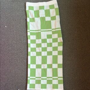 Green and White Checkered Skirt